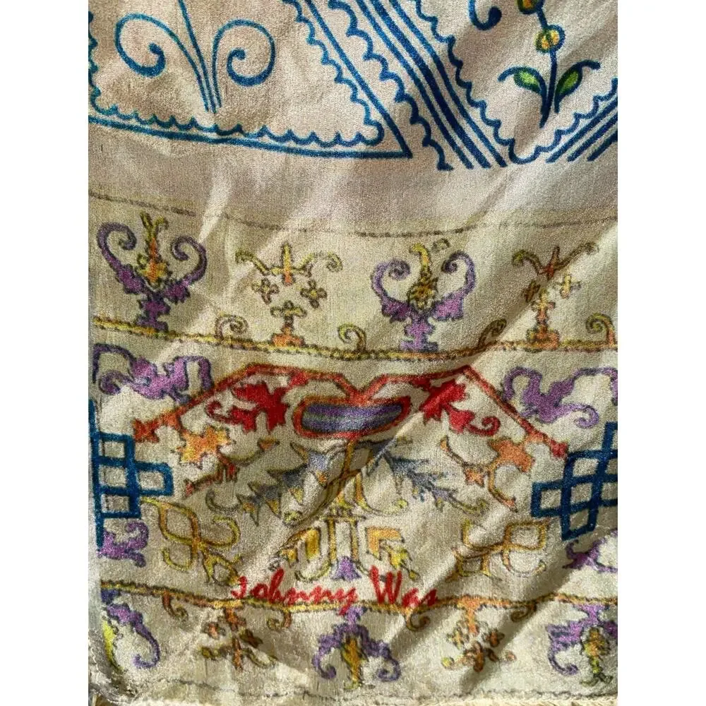 Johnny Was $160 Celestin Large Silk 43” Square Scarf EUC